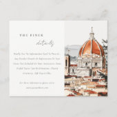 Florence Kathedraal Italië Waterverf Trouwdetail Informatiekaartje (Voorkant)