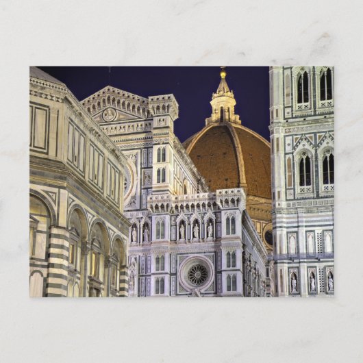 Florence - kathedraal 's nachts briefkaart (Voorkant)