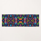 Florence kleurrijke mozaïekpatroon blauwe achtergr yogamat (Voorkant (horizontaal))