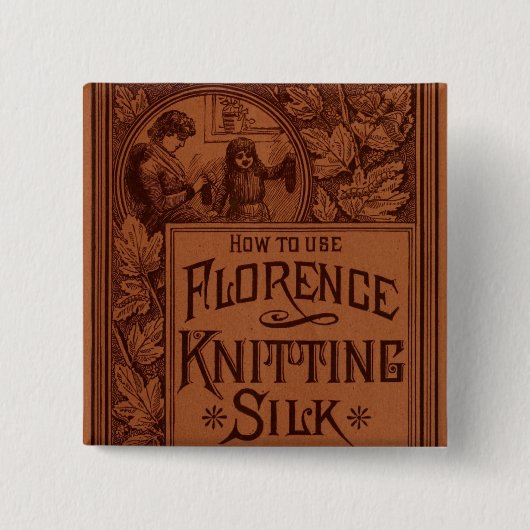 Florence Knitting Silk cover Vierkante Button 5,1 Cm (Voorkant)