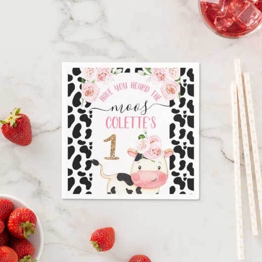 Florence Koe met Koe Afdrukdag papier Servet (Insitu)