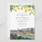 Florence Lemons Italian QR Code Wedding Kaart (Voorkant)