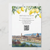 Florence Lemons Italian QR Code Wedding Kaart (Achterkant)