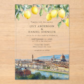 Florence Lemons Italian Wedding Acryl Uitnodigingen (Voorkant)