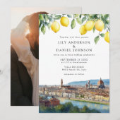 Florence Lemons Italy Photo Wedding Kaart (Voorkant / Achterkant)