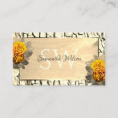 Florence Light Brown Wood Grain Bark Initialen Visitekaartje (Voorkant)