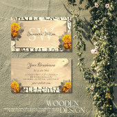 Florence Light Brown Wood Grain Bark Initialen Visitekaartje