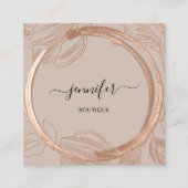 Florence Lijst QR Code Logo Garden Roos Gold Vierkante Visitekaartje (Voorkant)