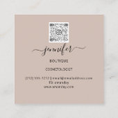 Florence Lijst QR Code Logo Garden Roos Gold Vierkante Visitekaartje (Achterkant)