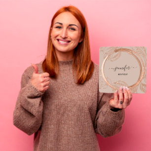 Florence Lijst QR Code Logo Garden Roos Gold Vierkante Visitekaartje