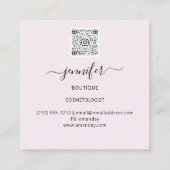 Florence Lijst QR Code Logo Garden Roos Roze Vierkante Visitekaartje (Achterkant)