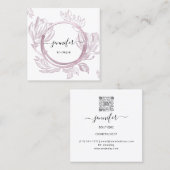 Florence Lijst QR Code Logo Garden Roos White Vierkante Visitekaartje (Voorkant / Achterkant)