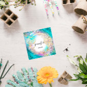 Florence Lijst QR Code Logo Gold Blue Roze Vierkante Visitekaartje