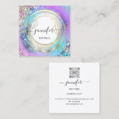 Florence Lijst QR Code Logo Gold Garden Pink Vierkante Visitekaartje (Voorkant / Achterkant)