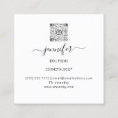 Florence Lijst QR Code Logo Gold Garden Pink Vierkante Visitekaartje (Achterkant)