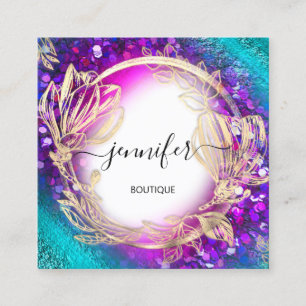 Florence Lijst QR Code Logo Gold Green Blue Confet Vierkante Visitekaartje