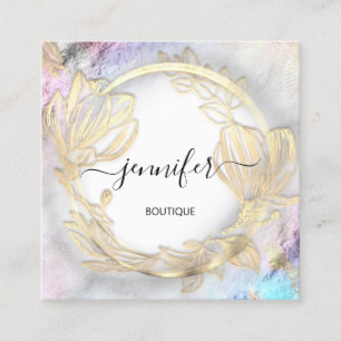 Florence Lijst QR Code Logo Gold Grey Abstract Vierkante Visitekaartje