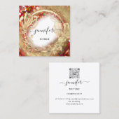 Florence Lijst QR Code Logo Gold Red Confetti Vierkante Visitekaartje (Voorkant / Achterkant)