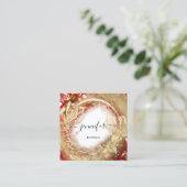 Florence Lijst QR Code Logo Gold Red Confetti Vierkante Visitekaartje (Staand voorkant)