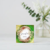 Florence Lijst QR Code Logo Gold Red Yellow Green Vierkante Visitekaartje (Staand voorkant)