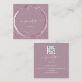 Florence Lijst QR Code Logo Roze Rose Royal Vierkante Visitekaartje (Voorkant / Achterkant)