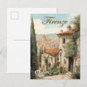 Florence met een vintage inspiratie briefkaart (Voorkant / Achterkant)