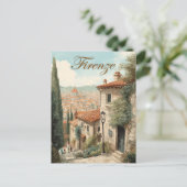 Florence met een vintage inspiratie briefkaart (Staand voorkant)