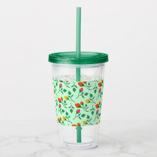 Florence met gekleurde rozen bloemen acryl drinkbeker