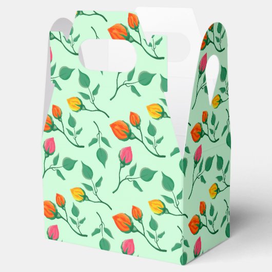 Florence met gekleurde rozen bloemen bedankdoosjes (Geopend)