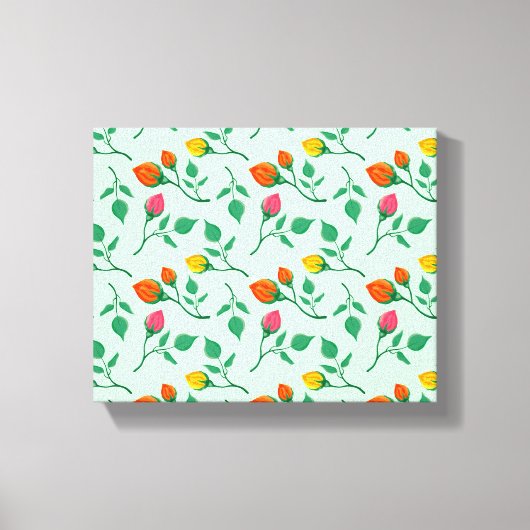 Florence met gekleurde rozen bloemen canvas afdruk (Voorkant)