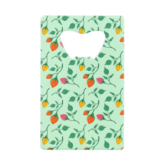 Florence met gekleurde rozen bloemen creditkaart flessenopener (Voorkant)