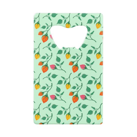 Florence met gekleurde rozen bloemen creditkaart flessenopener (Achterkant)