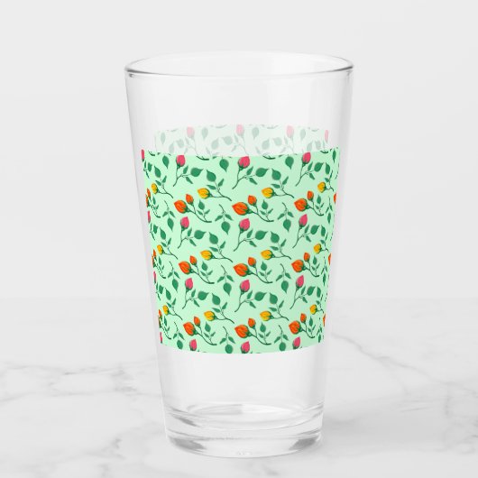 Florence met gekleurde rozen bloemen glas (Voorkant)