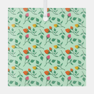 Florence met gekleurde rozen bloemen glas ornament