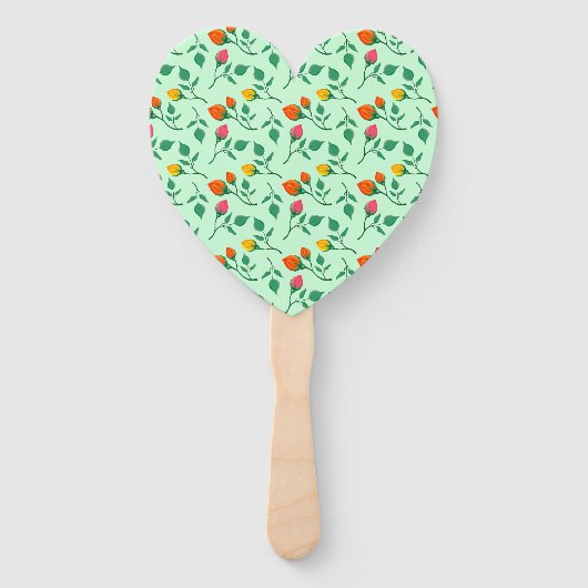 Florence met gekleurde rozen bloemen handwaaier (Voorkant)