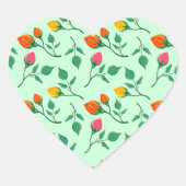Florence met gekleurde rozen bloemen hart sticker (Voorkant)