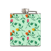 Florence met gekleurde rozen bloemen heupfles (Achterkant)