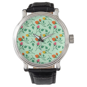 Florence met gekleurde rozen bloemen horloge