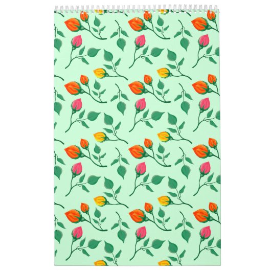 Florence met gekleurde rozen bloemen kalender (Hoes)