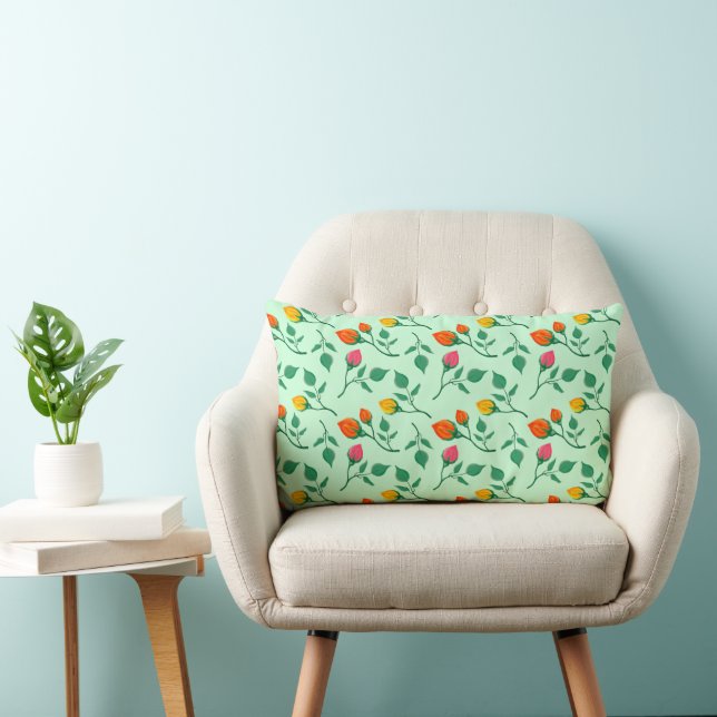 Florence met gekleurde rozen bloemen kussen (Stoel)