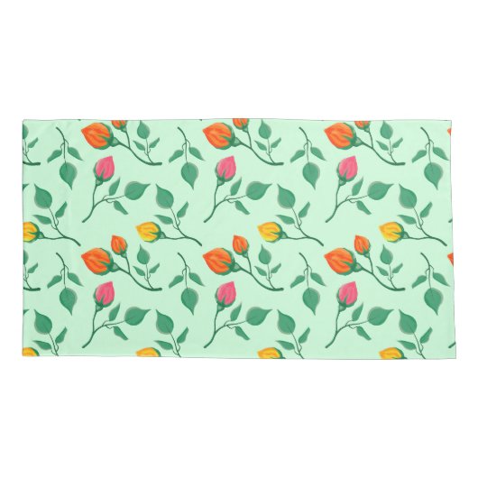 Florence met gekleurde rozen bloemen kussensloop (Achterkant-Links)