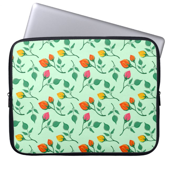 Florence met gekleurde rozen bloemen laptop sleeve (Voorkant)