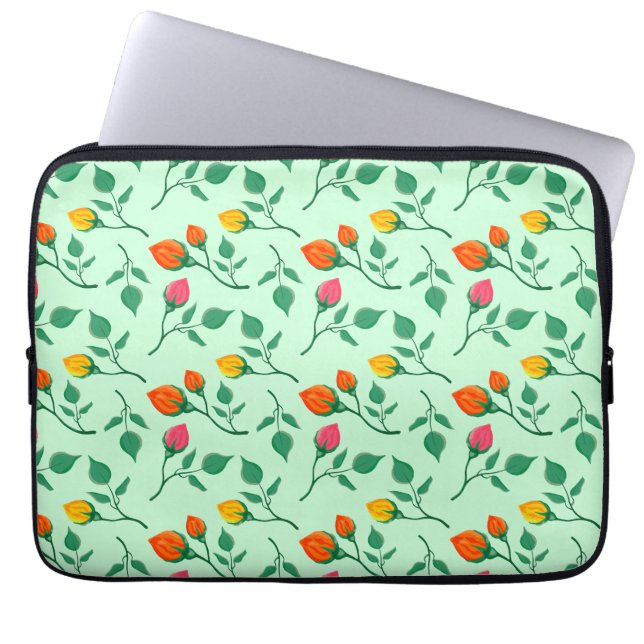 Florence met gekleurde rozen bloemen laptop sleeve (Voorkant)