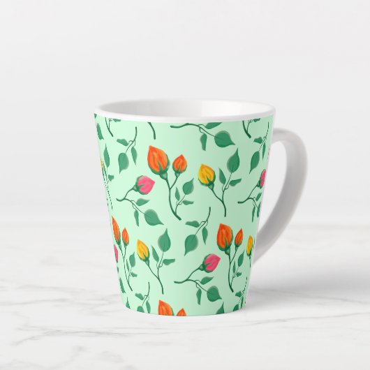 Florence met gekleurde rozen bloemen latte mok (Rechterhoek)