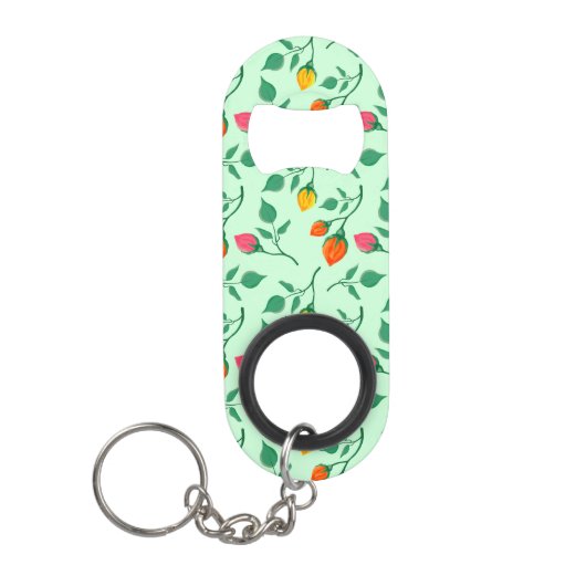 Florence met gekleurde rozen bloemen mini flessenopener (Voorkant)