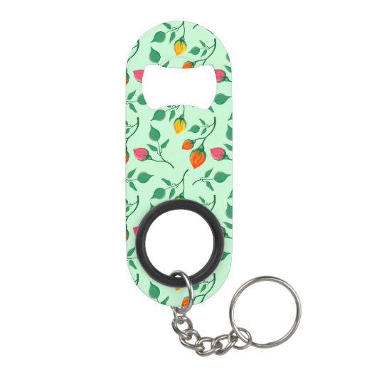 Florence met gekleurde rozen bloemen mini flessenopener (Achterkant)