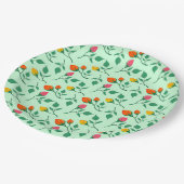 Florence met gekleurde rozen bloemen papieren bordje (Gekanteld)