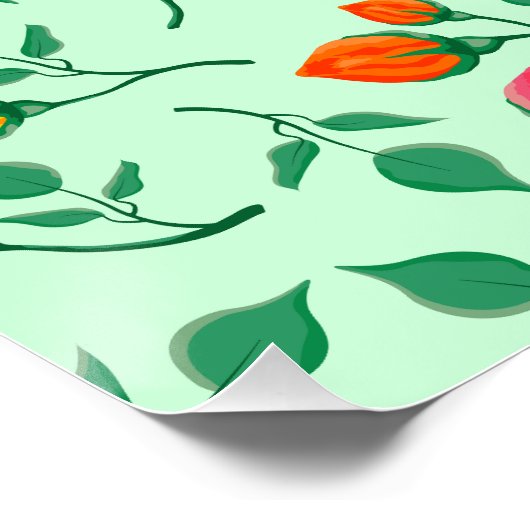 Florence met gekleurde rozen bloemen perfect poster (Hoek)