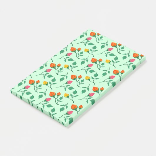 Florence met gekleurde rozen bloemen post-it® notes (Schuin)