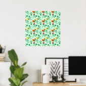 Florence met gekleurde rozen bloemen poster (Thuiskantoor)